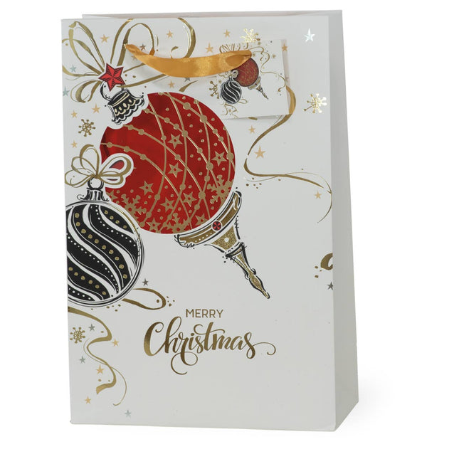 Red Christmas Ornament Foil Small Gift Bag