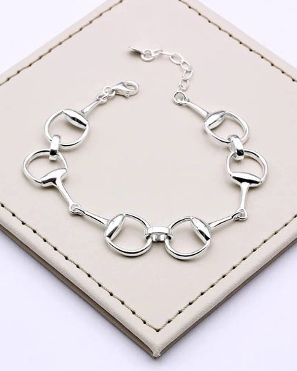Sterling Silver English Snaffle Bit Horse Bracelet