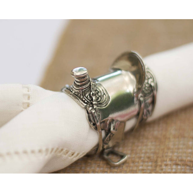 Pewter Cowboy Saddle Napkin Ring