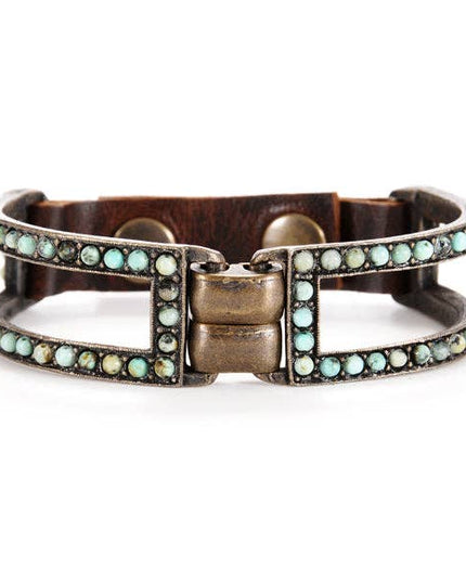 Double Sided Beaded Two Bar Bracelet