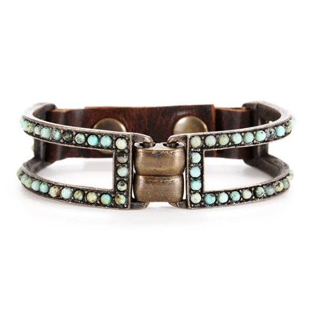 Double Sided Beaded Two Bar Bracelet