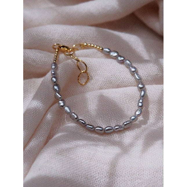 Dainty Gray Pearl Bracelet - Maile