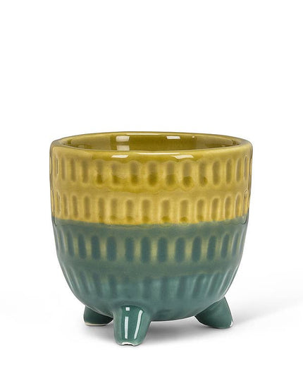 Sm Two Tone Footed Planter-3" *PLANT INCLUDED!!