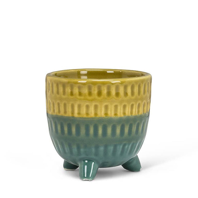 Sm Two Tone Footed Planter-3" *PLANT INCLUDED!!