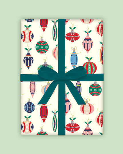 Retro Baubles Gift Wrap