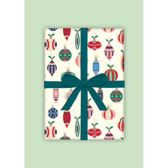 Retro Baubles Gift Wrap