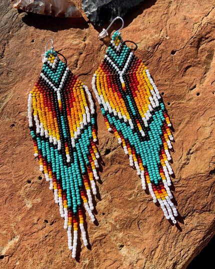 Serape Fringe Native American Style Earrings
