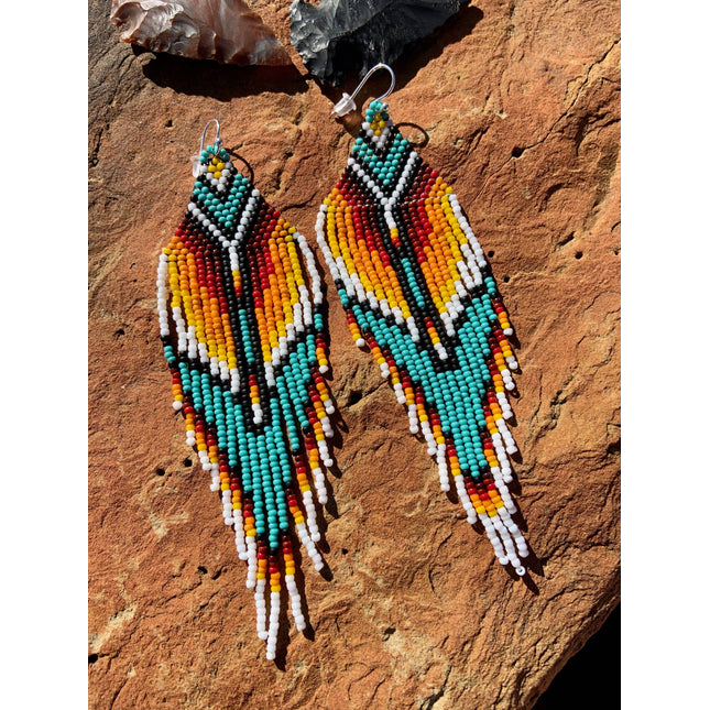 Serape Fringe Native American Style Earrings