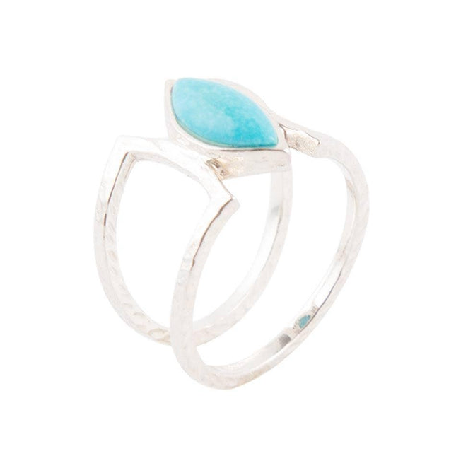 Cooling Trend Turquoise and Sterling Silver Ring: 7