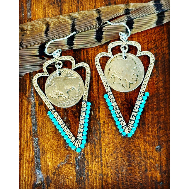 Arrowhead Earrings with Kingman Turquoise