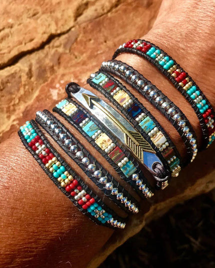 "Arrow" Boho Chic Leather Wrap Bracelet