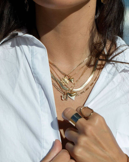 Petite Gold Shark Tooth Necklace - Mano Petite: 16 Inches