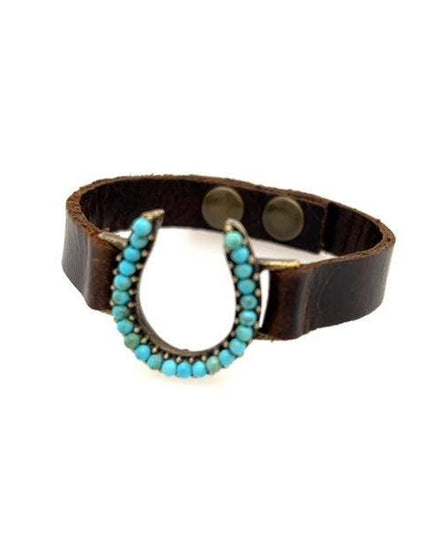 Skinny Horseshoe Leather Bracelet