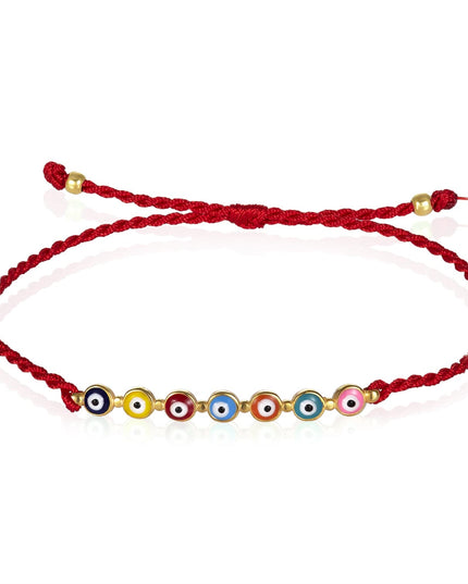 Colorful Evil Eye Red String Bracelet