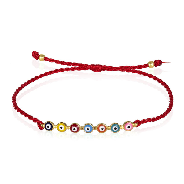 Colorful Evil Eye Red String Bracelet