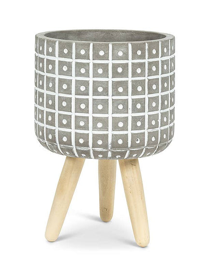 Large Dot Tripod Planter-White-7"H *PLANT INCLUDED!!
