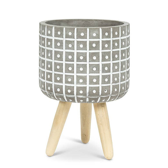 Large Dot Tripod Planter-White-7"H *PLANT INCLUDED!!