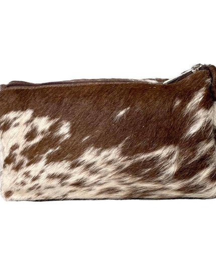 Multi-use Medium Cowhide Pouch. Makeup pouch or Pencil Bag