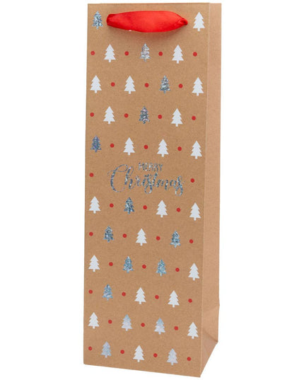 Merry Christmas Tree Bottle Gift Bag
